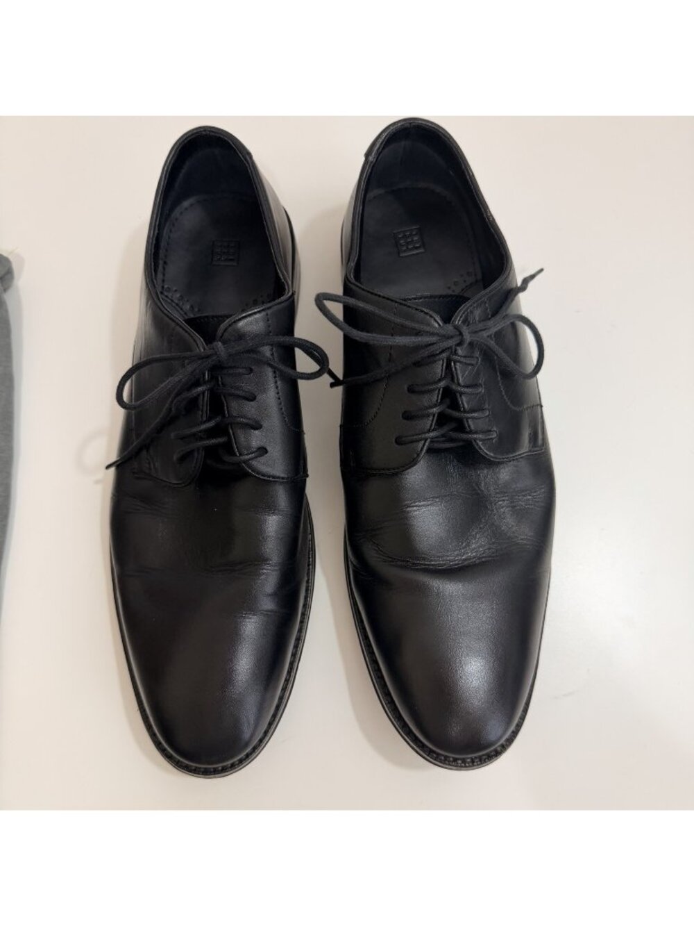 The Black Tux Mens Black Derby Leather Shoes Size 10